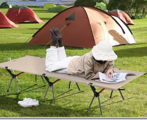 Lit de camping pliable en alliage d'aluminium ultraléger à hauteur réglable dans les deux sens, lit de couchage portable robuste pour la randonnée en plein air - Product Image 3