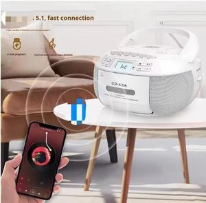เครื่องเล่นซีดีพกพาอเนกประสงค์ พร้อมเครื่องบันทึกเทปคาสเซ็ต วิทยุ FM บลูทูธ ช่องเสียบ USB SD สเตอริโอ บูมบ็อกซ์ สำหรับนักเรียน นักศึกษา และใช้ในบ้าน - Product Image 5