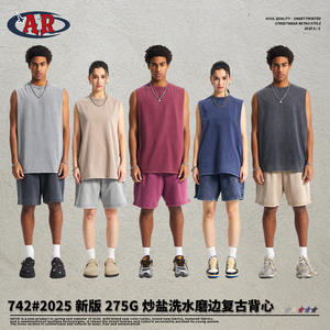 2025 Comercio exterior europeo y americano verano nuevo hombro estrecho Chaleco de hombre Color sólido deportes ocio suelto Fitness algodón V - Product Image 4