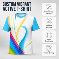 MARKAKRALI Ignite Your Running Passion T-shirt à sublimation dynamique abstrait axé sur le sport Imprimés énergiques sur tissu tricoté