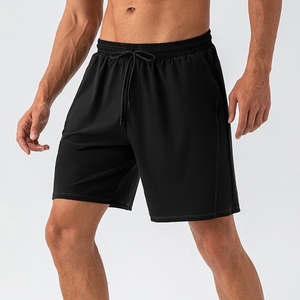 Pantalones cortos deportivos casuales de verano LULU Fashion, transpirables, sueltos, elásticos, color limón y negro para hombre - Product Image 1