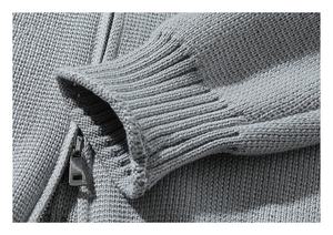 Mens Heavyweight Large Size Cardigan Old Money <b>Aesthetic</b> Winter Languid Luxe Vibe Oversized Stand Collar 100% Polyester Knit <b>Top</b> - Product Image 3