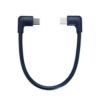 Kabel Pengisian Cepat Tipe C PD60W Custom, Kabel Data Double Elbow Sudut Kiri Kanan 10cm 15cm 20cm 25cm untuk Power Bank