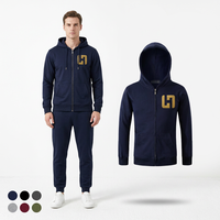 Sweat-shirt à capuche zippé pour homme bleu marine avec logo personnalisé, sweat-shirt en molleton avec poches, veste décontractée streetwear OEM ODM