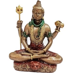 Eco-Friendly Resin Shiva Statue Padmasana Pose Hindu God Sculpture for <b>Home</b> or Office <b>Temple</b> Collectible Figurine - Product Image 1