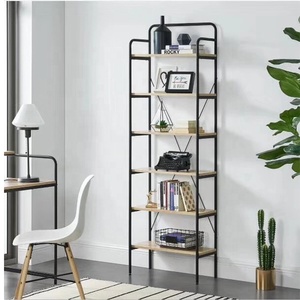 Estantería de almacenamiento de 6 niveles, tablero de madera <span class=keywords><strong>con</strong></span> marco de Metal, estante multifuncional para baño/sala de estar/entrada/dormitorio - Product Image 1