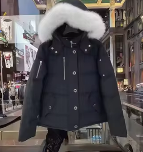 Veste d'hiver <span class=keywords><strong>Moose</strong></span> Parker sur mesure de luxe pour homme, veste décontractée imperméable avec fermeture éclair, garniture en fourrure véritable 80% - Product Image 4