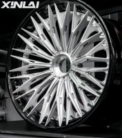 XinLai personnalisé personnaliser la conception monobloc en alliage d'aluminium forgé 1/2 pièces 17-24 pouces 5 trous roue de voiture de tourisme pour voiture