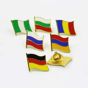 A buon mercato germania bandiera americana Pin Metalicos Al Por Mayor Wholale morbido smalto duro distintivo in metallo personalizzato