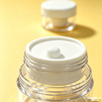 Pot cosmétique vide rechargeable à double paroi de 10g en ABS transparent avec bouchon à vis blanc pour crème visage
