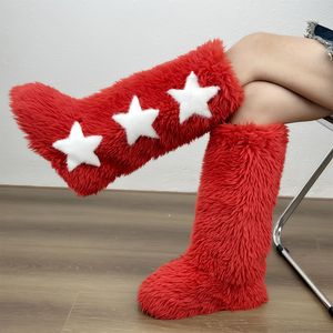 Mode bottes de neige hiver femme bottes femmes épais en peluche dames fourrure fausse fourrure longue fourrure chaude femme chaussures - Product Image 1