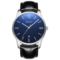 Montre à quartz de luxe pour hommes d'affaires en acier inoxydable étanche affichage de la date mouvement Miyota cadran en cristal