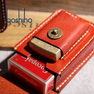 Boshiho <b>Custom</b> Retro Genuine Leather Slim Cigarette Belt Bag <b>Lighter</b> Case UV Lithography Waterproof Eco-Friendly Smoking - Product Image 2