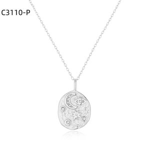 เอมี่ เอมี่สร้อยคอจี้พระจันทร์ชุบเงินสำหรับผู้หญิงสวมใส่ทุกวันเป็นของขวัญเครื่องประดับ - Product Image 1