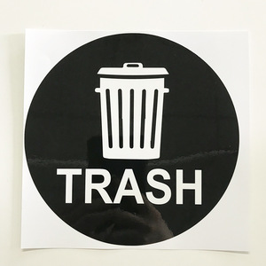 Etiqueta Adhesiva para Contenedor de Basura de PVC, Diseño Circular Negro Impermeable para Clasificación de Residuos - Product Image 1