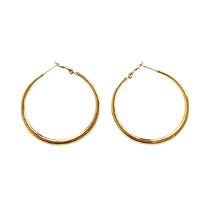 Boucles d'oreilles créoles en acier inoxydable 316L plaqué or, durables, résistantes, unisexes, bijoux tendance - Product Image 2