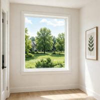 Fenêtres fixes en vinyle LEDOW P85 à cadre durable et performant pour les communautés immobilières résidentielles d'Amérique du Nord