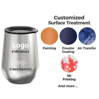 Mugs isothermes de voyage en acier inoxydable de 12 oz avec couvercle, personnalisables avec logo, pour café, eau ou œufs, idéaux pour la salle de sport