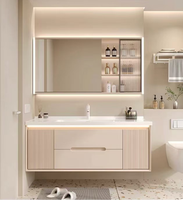 Meuble de salle de bain moderne en pierre frittée de luxe avec vasque intégrée, comptoir sur mesure pour hôtel, fabrication usine