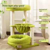 Arbre à chat de luxe en sisal avec hamac, structure d'escalade compacte pour chat pour salon, OEM ODM disponible