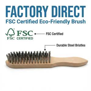 Spazzola in Acciaio Industriale per Rimozione Ruggine con Manico in Legno, 4x16 File di Setole ad Alta Densità, Vendita Diretta dalla Fabbrica - Product Image 1