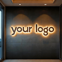Letras de Canal LED de Acero Inoxidable Personalizadas, Letrero 3D con Retroiluminación, Logotipo para Entrada Comercial