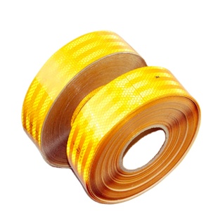 Cinta reflectante para exteriores, amarilla, impermeable, autoadhesiva, para seguridad, precaución, Reflector, cinta de puntos de visibilidad para remolques de coches - Product Image 1