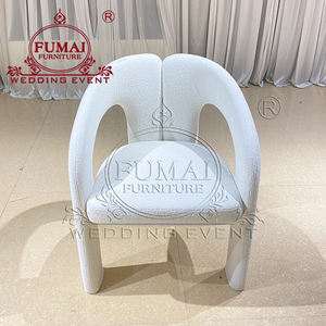 เก้าอี้กำมะหยี่สีขาวหุ้มเบาะนุ่มสบายสำหรับงานแต่งงานในห้องรับประทานอาหาร - Product Image 2