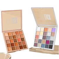 Palette de fards à paupières minéraux mats longue tenue de luxe pour peaux foncées, maquillage en poudre haute pigmentation et résistant à l'eau