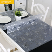 HuiHe Étanche PVC Nappe Transparent Table Couverture Tapis Cuisine Motif Huile Tissu Verre Doux Tissu Nappe 1.0mm