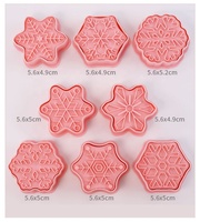 YJ merveilleux personnalisé noël dessin animé flocon de neige biscuit moule 3D pressage sucre retournement outil de cuisson Fondant emporte-pièces