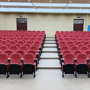 Luxe Theater En Hotel Stapelbare Opvouwbare Stof Stoelen Modern Design Aanpasbare Comfortabele Metalen Poten Groothandel Verkrijgbaar - Product Image 1