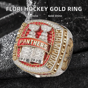 Anello Unisex Placcato Oro 18K in Lega, Ultima Collezione 2025, Alta Qualità, per Campionato di Hockey, Matrimonio, Fidanzamento - Product Image 2