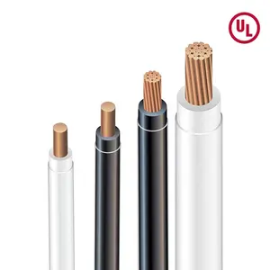 Cable eléctrico de cobre sólido, cable aislado de Pvc de alta calidad, 10AWG, 12AWG, 14AWG, 1,5mm, 95mm, Thwn Thhn