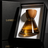 Flacons de parfum en verre vides de forme triangulaire unique, prix de gros de luxe, bouchon en bois, 50 ml