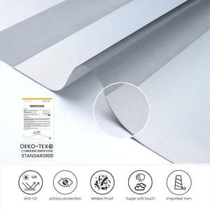 Stores enrouleurs zébrés motorisés, système de levage électrique à télécommande, design élégant sans fil, traitement des fenêtres moderne, filtration de la lumière - Product Image 4