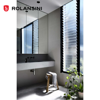 Ventanas de Aluminio con Aislamiento Térmico Rolansini 6063-T5, Ajustables, Enrollables, Impermeables, con Vidrio Simple y Persianas