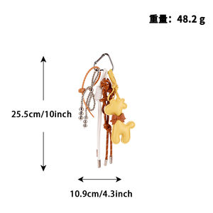 Jerapah tali kulit PU karabiner gantungan kunci liontin mewah tas tahan lama pesona untuk aksesori ponsel - Product Image 3