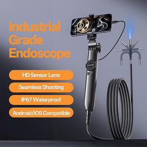 Caméra d'inspection à objectif unique de 6,4 mm, endoscope industriel HD avec 8 LED, câble flexible, caméra vidéo étanche - Product Image 2