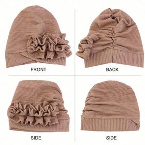 Nuevo Diseño de Moda, Turbante Multifuncional con Flores, Gorro de Poliéster para Protección del Cabello, Gorro Quirúrgico Elástico, Pañuelo Musulmán para el Cabello, Uso Diario - Product Image 2
