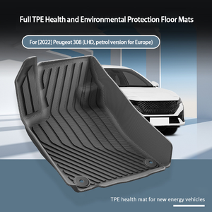 100% Tapis de sol et revêtements de cargaison en TPE écologiques pour <span class=keywords><strong>Peugeot</strong></span> <span class=keywords><strong>2022</strong></span> <span class=keywords><strong>308</strong></span> Petrol (LHD, Allure/GT Trim) - 3D Laser Fit, Waterproof - Product Image 3