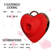 Mini Herzförmiger Vibrator zum Saugen und Lecken mit Starker Stummschaltung, Schlüsselanhänger-Vibrator, USB-Aufladbar, 10 Frequenzen, für den Täglichen Gebrauch