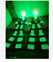 Costume de robot LED GEMEI pour femme, avec éclairage RGB complet, casque et télécommande, tenue lumineuse pour artiste sur échasses