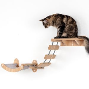 New Design Cats Wall Furniture Wood Cat Activity Wall Mounted Climbing Shelves For Indoor Cats