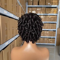 Vente en gros de cheveux vierges brésiliens 12A, 8 pouces, densité maximale de 180%, Fummi # Perruque noire 1b