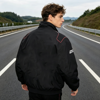 Veste de course vintage pour homme, design personnalisé, blanc et noir, blocs de couleur, fermeture éclair intégrale, coupe-vent, couleur personnalisée OEM