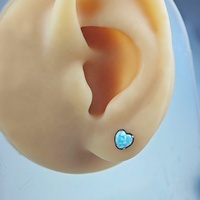 Vente en gros de bijoux corporels en titane de qualité implantable G23, forme de cœur, opale, ancre dermique, base supérieure, cadeau de mariage pour enfants