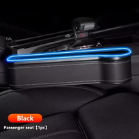 Lumière d'ambiance LED colorée pour voiture, boîte de rangement pour l'espace entre les sièges avec charge rapide 2USB, support de téléphone pour accoudoir de console centrale entre les sièges
