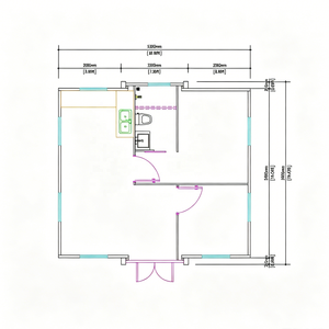 Casa Prefabbricata Espandibile con 2 Camere da Letto, Pannelli Bianchi Personalizzabili, Pronta all'Uso, Esportazione Diretta dalla Fabbrica - Product Image 2