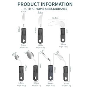 Thích ứng Flatware sets sets cho thuận tay phải người sử dụng dao kéo Viện trợ công cụ cho phục hồi chức năng người già khuyết tật linh hoạt nhựa kim loại - Product Image 6